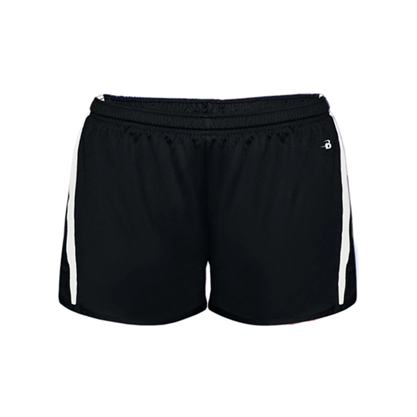 Ladies short with moisture management fabric and contrast side inserts.... from ASI 84358 S&S Activewear