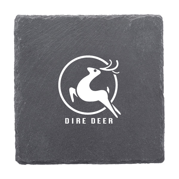 4" x 4" square slate beverage coasters with EVA non-slip bottom.... from ASI 62088 IDProductsource