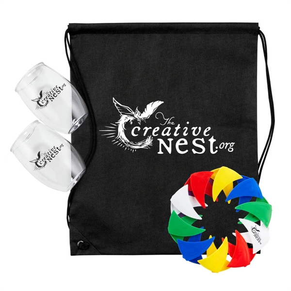 Wine kit with two PET 16 ounce stemless wine tumbler, expanding... from ASI 63549 Jornik Manufacturing Corp