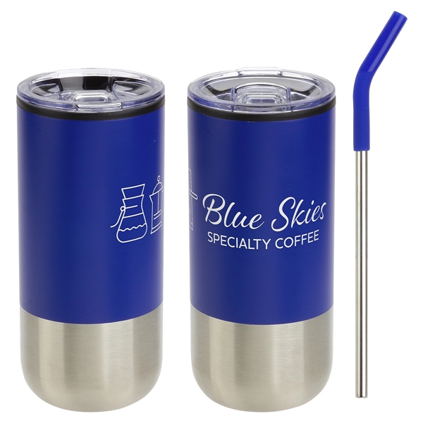 16 oz Stainless Steel/Polypropylene Tumbler with Straw... from ASI 36730 Ariel Premium Supply Inc