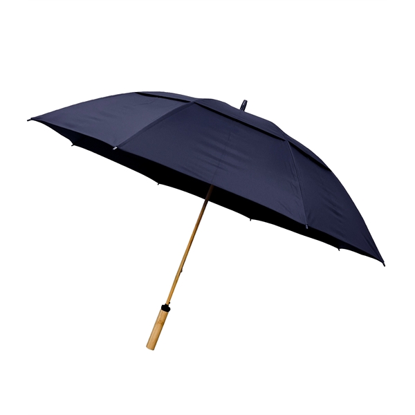 RPET golf umbrella with a 62" arc and a bamboo shaft... from ASI 76730 Peerless Umbrella Co Inc / Threads By Peerless