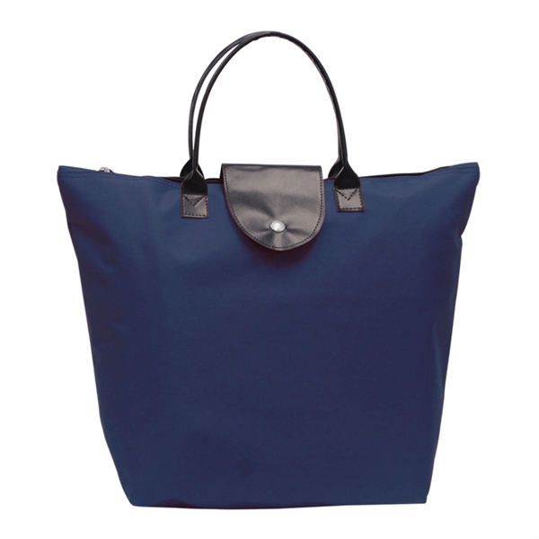 Durable 600 denier polyester tote bag with brown leather-look accents.... from ASI 84592 St Regis Group