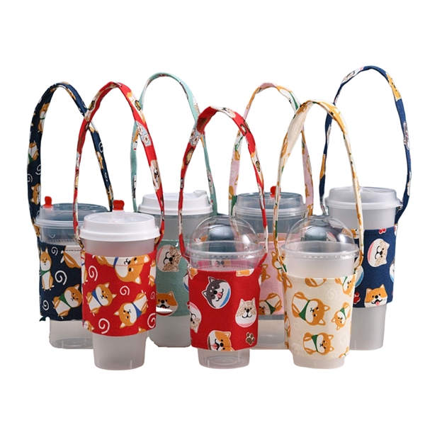 Canvas beverage holder sleeve for 8oz to 20oz capacities cup plus... from ASI 37218 Athena Promo (tm)