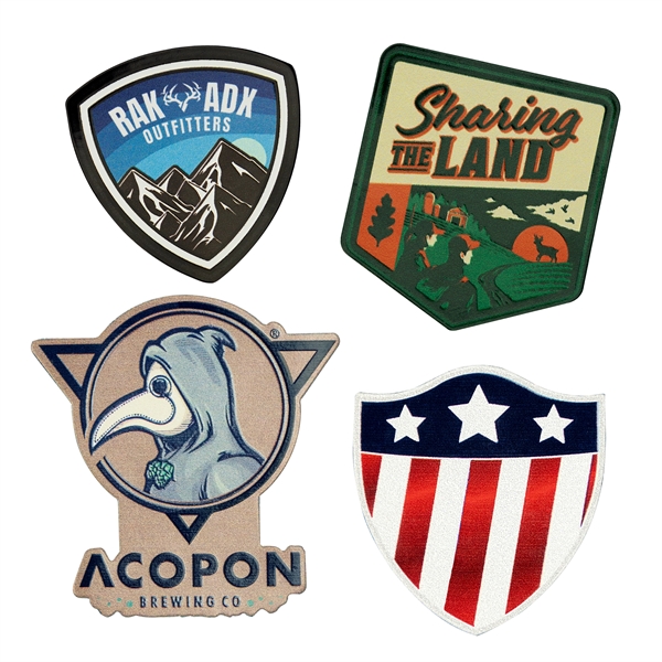 PU leather patches in custom shapes and embossed imprint.... from ASI 52263 EMT