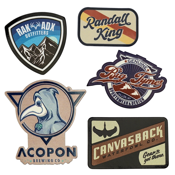 PU leather patches in custom shapes and embossed imprint.... from ASI 52263 EMT