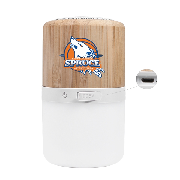 ECO Friendly Bamboo nightlight Bluetooth speaker 4 light modes: Red color,... from ASI 90154 Sunjoy Group Inc