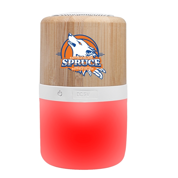 ECO Friendly Bamboo nightlight Bluetooth speaker 4 light modes: Red color,... from ASI 90154 Sunjoy Group Inc