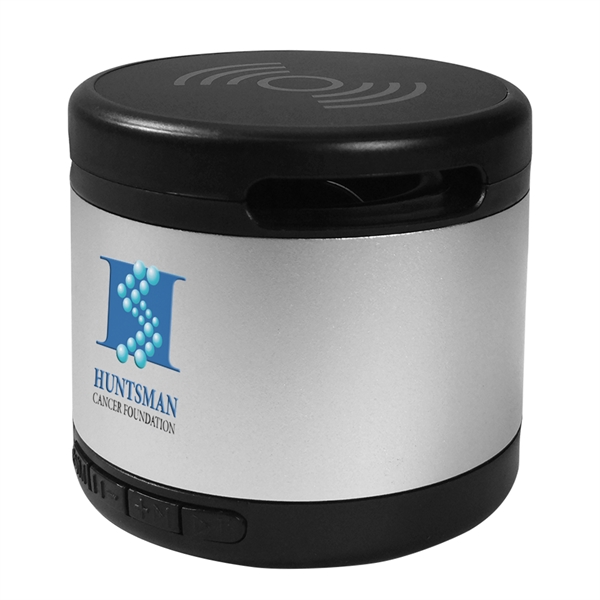 The Jones metal Bluetooth® speaker and wireless charging pad combines premium... from ASI 90154 Sunjoy Group Inc