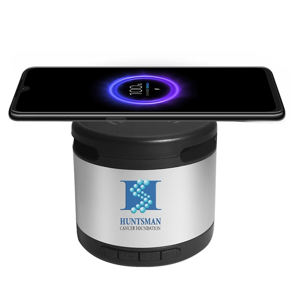 The Jones metal Bluetooth® speaker and wireless charging pad combines premium... from ASI 90154 Sunjoy Group Inc