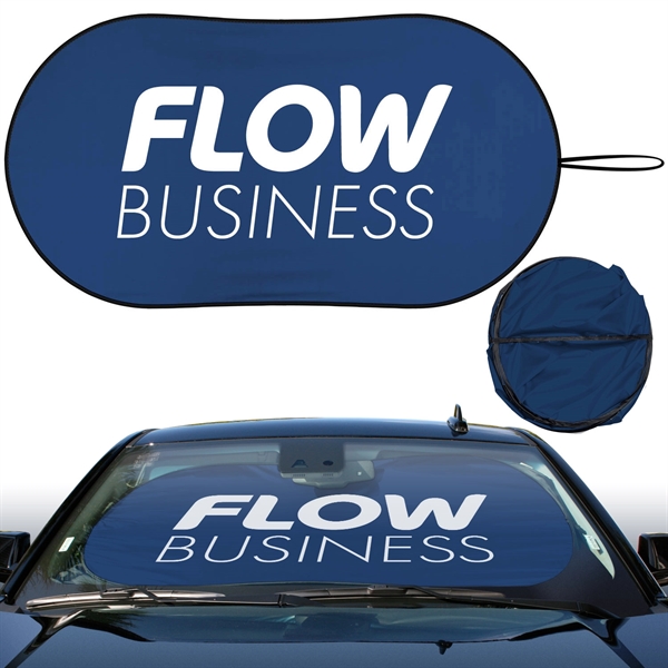 Economy sunshade. Single Loop fabric shade Deep Blue, Contoured Design... from ASI 37586 Auto-Sun-shade/Intertek