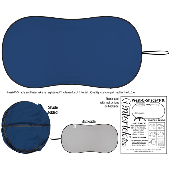 Economy sunshade. Single Loop fabric shade Deep Blue, Contoured Design... from ASI 37586 Auto-Sun-shade/Intertek