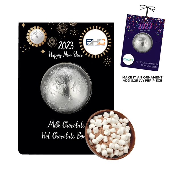 New Years Mega Hot Chocolate Bomb Billboard Card; simply pour hot... from ASI 71685 Midnite Snax®