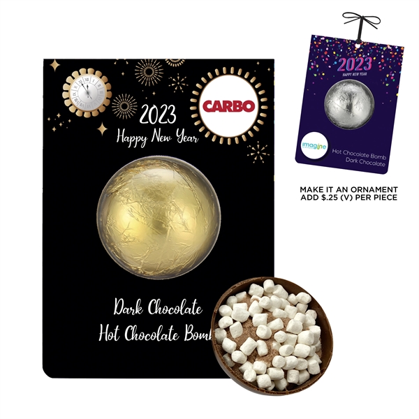 New Years Mega Hot Chocolate Bomb Billboard Card; simply pour hot... from ASI 71685 Midnite Snax®