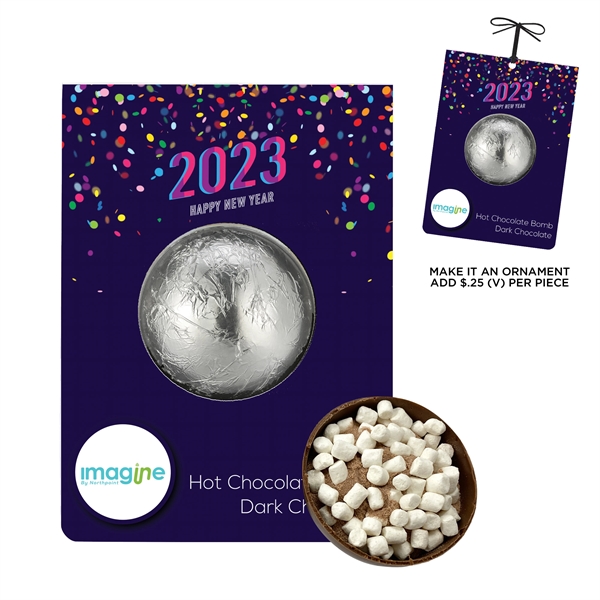 New Years Mega Hot Chocolate Bomb Billboard Card; simply pour hot... from ASI 71685 Midnite Snax®
