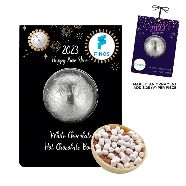 New Years Mega Hot Chocolate Bomb Billboard Card; simply pour hot... from ASI 71685 Midnite Snax®