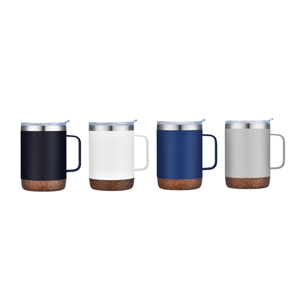 12 oz camper mug with powdered finish and cork base that... from ASI 68190 Lungsal / Lungsal
