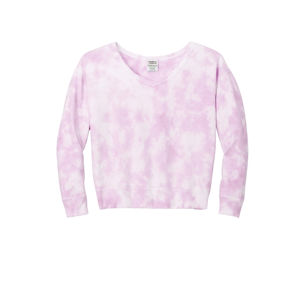 Port & Company Ladies Beach Wash Cloud Tie-Dye V-Neck Swe...... from ASI 84863 SanMar