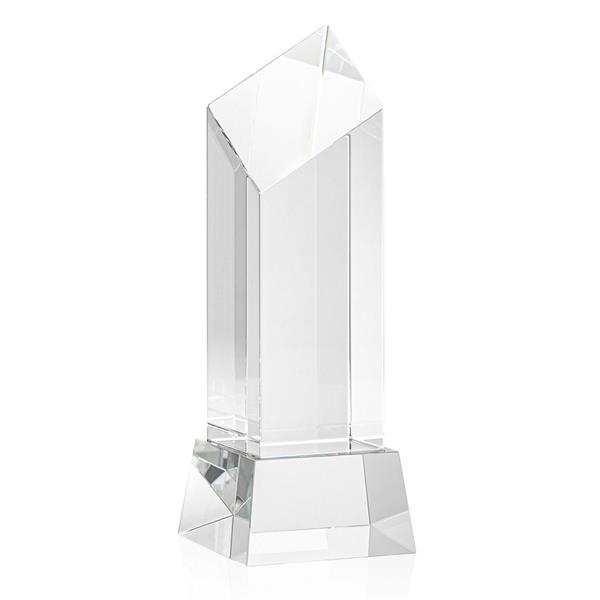 The Barone Award is a remarkably thick Optical Crystal Diamond Tower... from ASI 84592 St Regis Group / St Regis Crystal