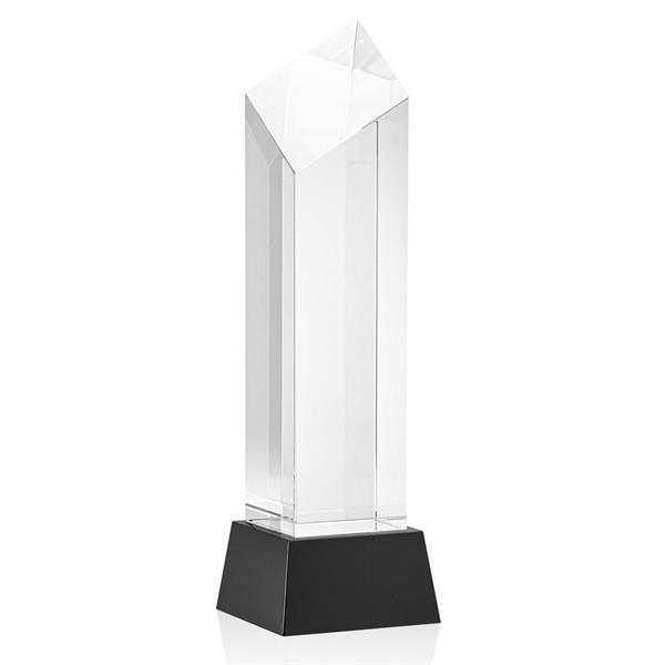 The Barone Award is a remarkably thick Optical Crystal Diamond Tower... from ASI 84592 St Regis Group / St Regis Crystal