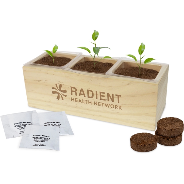 Triple planter grow kit with 3 seed packets, 3 protective liners... from ASI 54100 Fields Manufacturing Inc / Sprout Tyme Line by American Greenwood