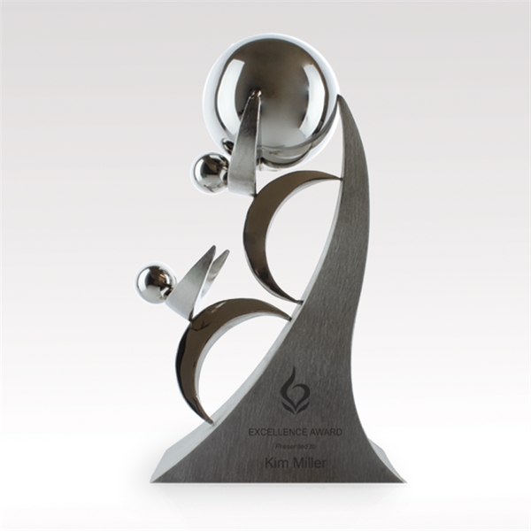 12 1/2" satin and mirrored stainless sculpture award.... from ASI 93986 Visions/Awardcraft / Visions Awards