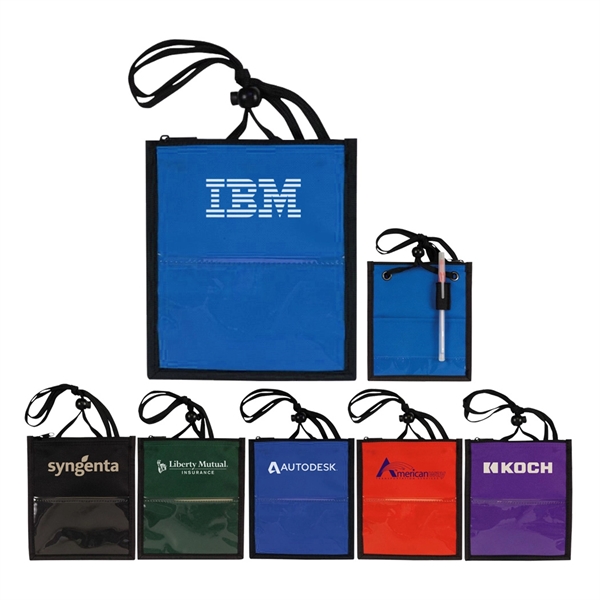 Large badge holder with zipper tote opening.... from ASI 31517 Admart Products