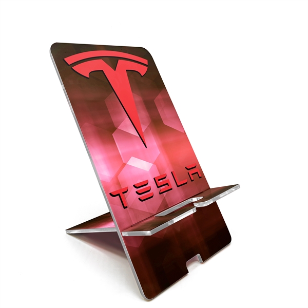 Rectangular shaped upright phone stand made of acrylic with area for... from ASI 90807 Tekweld