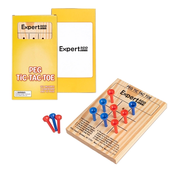 Wooden Tic-Tac-Toe game in box; includes gameboard and 10 pegs.... from ASI 98360 WOWLine / WOWLine®