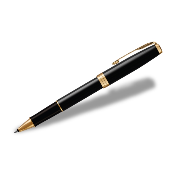 18k Gold: Lacquered in a deep black glossy finish. Complemented with... from ASI 84833 Newell Custom Writing Instruments / Newell Brands