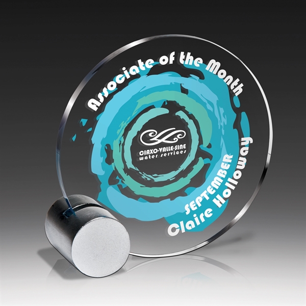 Clear acrylic award with cast base.... from ASI 93986 Visions/Awardcraft / Visions Awards