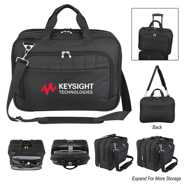 Briefcase with laptop padded pocket, expansion zipper for 2 1/2" of... from ASI 61125 Hit Promotional Products / Hit®
