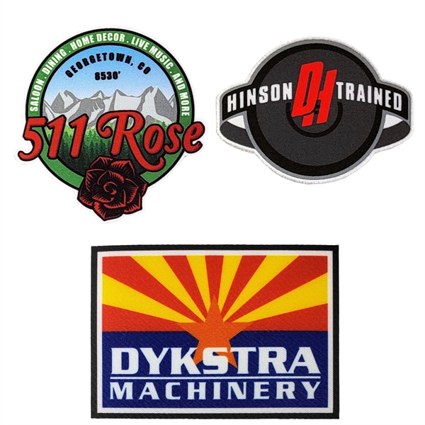 Full color sublimated printed patches with multiple size options and simulated... from ASI 90160 Suntex Industries