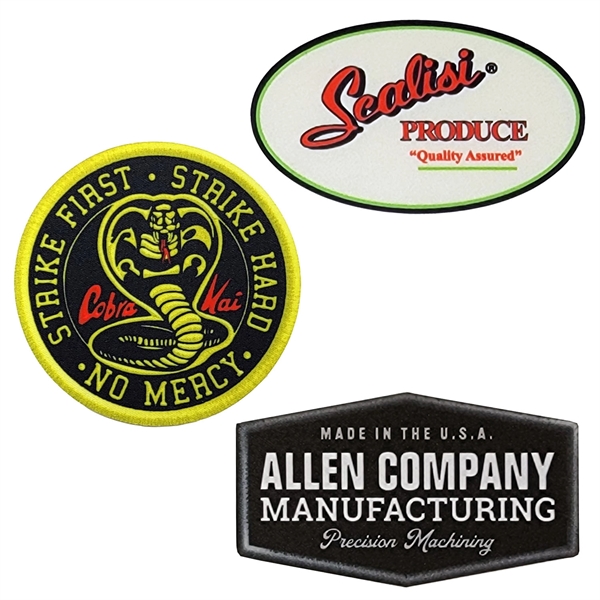 Full color sublimated printed patches with multiple size options and simulated... from ASI 90160 Suntex Industries
