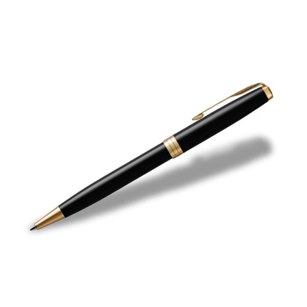 Lacquered in a deep black glossy finish. Complemented with gold finished... from ASI 84833 Newell Custom Writing Instruments / Newell Brands