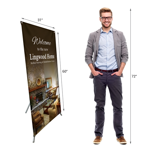 X-Banner 60" X 31" Kit with Banner, adjustable hardware and carry... from ASI 80228 Quinn