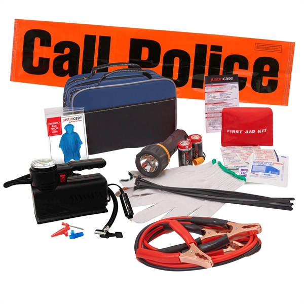 71 Piece roadside emergency kit including a 51 piece first aid... from ASI 63698 Justin Case®