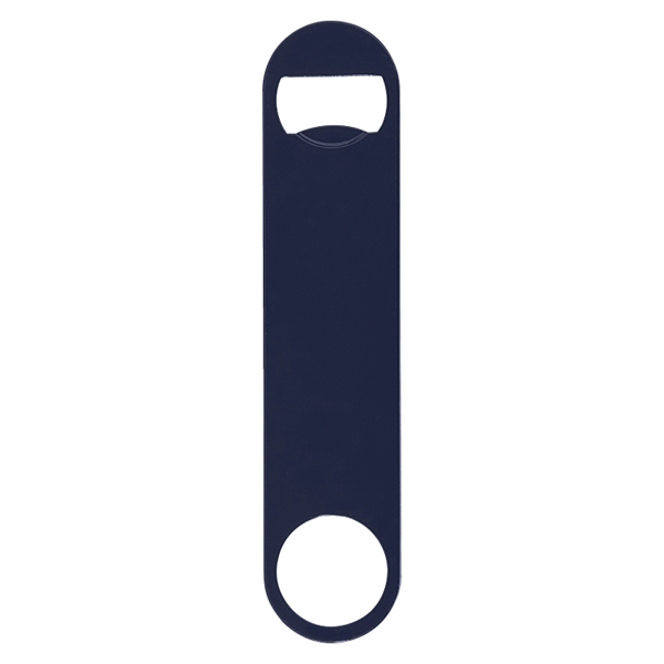 Paddle style bottle opener made of stainless steel with a powder-coated... from ASI 57655 STOPNGO Line