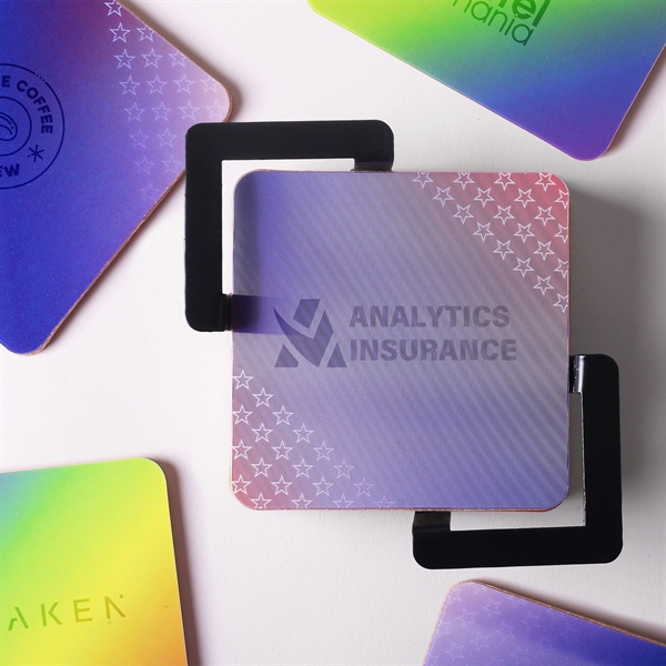 The Lenticular Coaster hosts a color gradient that changes as you... from ASI 61966 HPG / Beacon Promotions