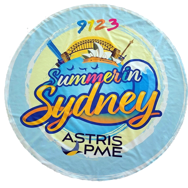 A 59-inch round beach microfiber towel absorbs 5x more water than... from ASI 61966 HPG / BCG Creations HPG Gold