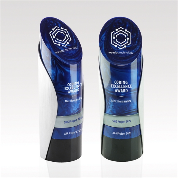 Cylinder color options are black, orange, or blue resin. Additional pucks... from ASI 93986 Visions/Awardcraft