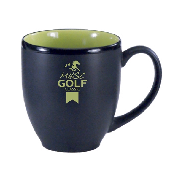 16 Oz. two-tone ceramic bistro cup with black matte finish.... from ASI 74245 Nordic Co Inc / Nordic Nordic Promos