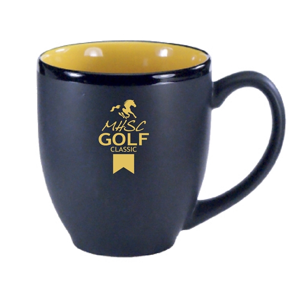 16 Oz. two-tone ceramic bistro cup with black matte finish.... from ASI 74245 Nordic Co Inc / Nordic Nordic Promos