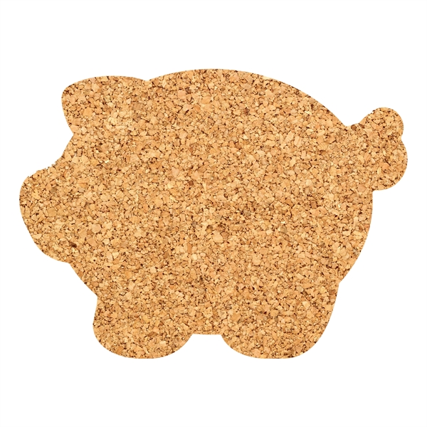 3.75" x 1/8" pig-shaped coaster made from natural cork material... from ASI 90807 Tekweld