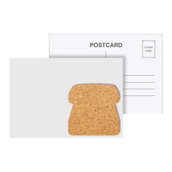Customizable 6" x 4" full-color postcard with phone-shaped cork coaster in... from ASI 90807 Tekweld