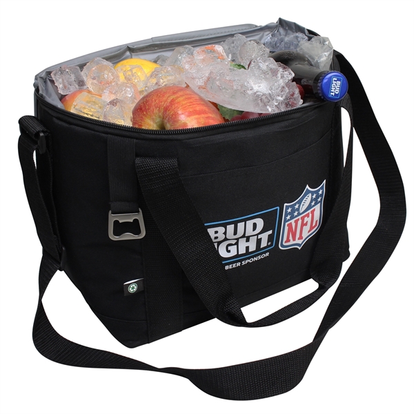 This eco-friendly recycled PET cooler is big enough to carry food... from ASI 79384 Preferred Nation Inc