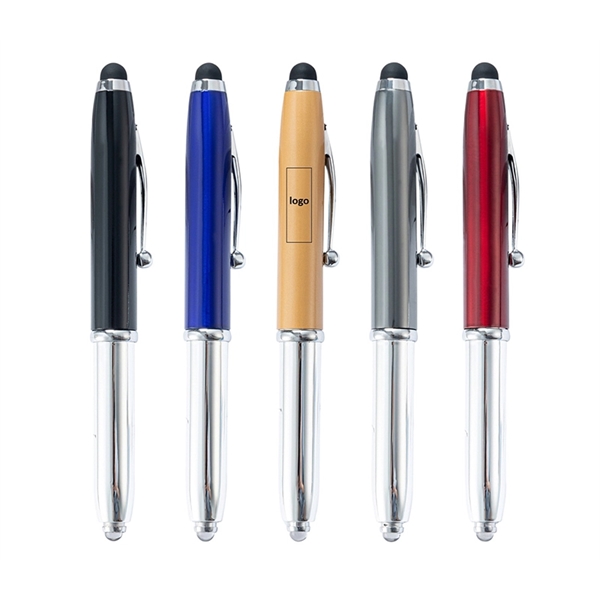 3-in-1 Multi-Tasker Stylus Pen plus 1C1P silkscreen imprint or laser engraving... from ASI 37218 Athena Promo (tm)