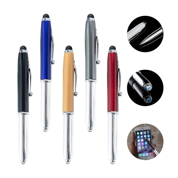 3-in-1 Multi-Tasker Stylus Pen plus 1C1P silkscreen imprint or laser engraving... from ASI 37218 Athena Promo (tm)