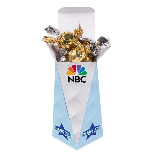 Twist Box with Twist Wrapped Chocolate Truffles... from ASI 44900 NC Custom (CI/Lanco) / Chocolate Inn