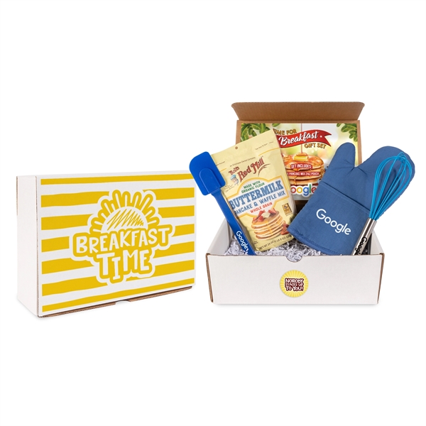 Mailer with pancake and waffle mix, spatula, whisk and oven mitt... from ASI 44900 NC Custom (CI/Lanco) / Lanco
