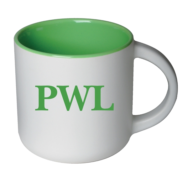 14 Oz. ceramic mug in two-tone with matte finish.... from ASI 74245 Nordic Co Inc / Nordic Nordic Promos